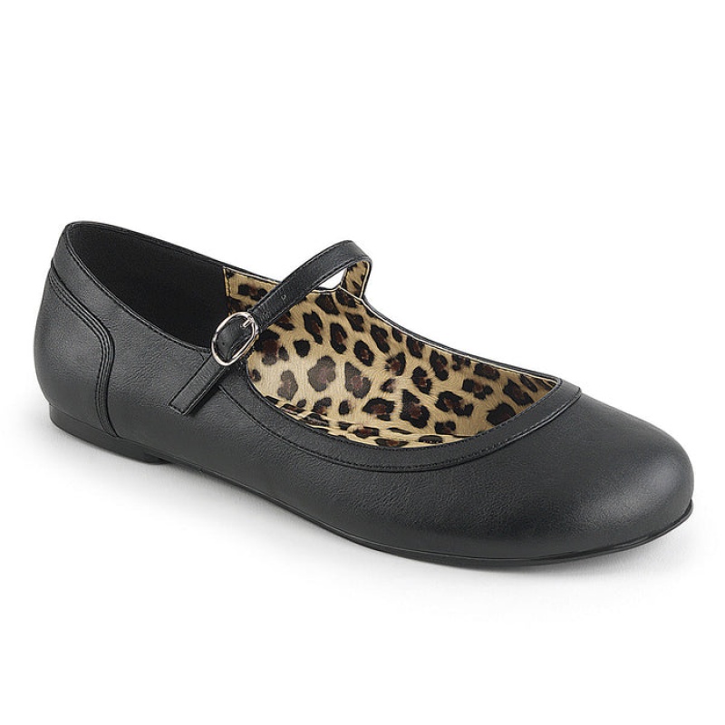 Black Pleaser Anna-02 Women's Flats | UD7219854