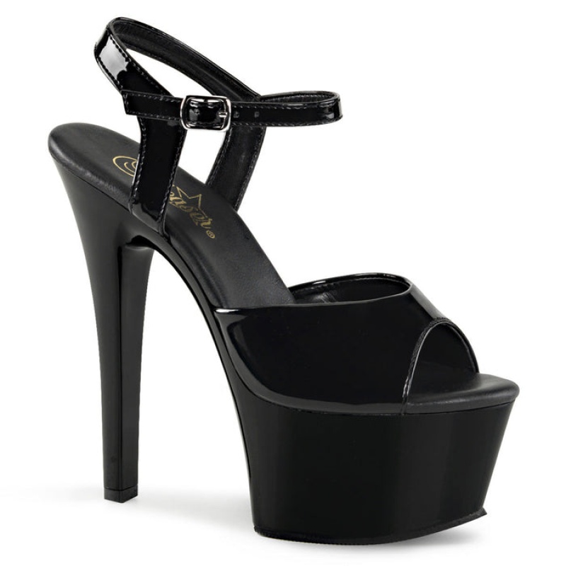 Black Pleaser Aspire-609 Women's Sandals | CQ8127430