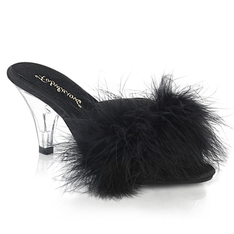 Black Pleaser Belle-301F Women's Slides | RP4175392