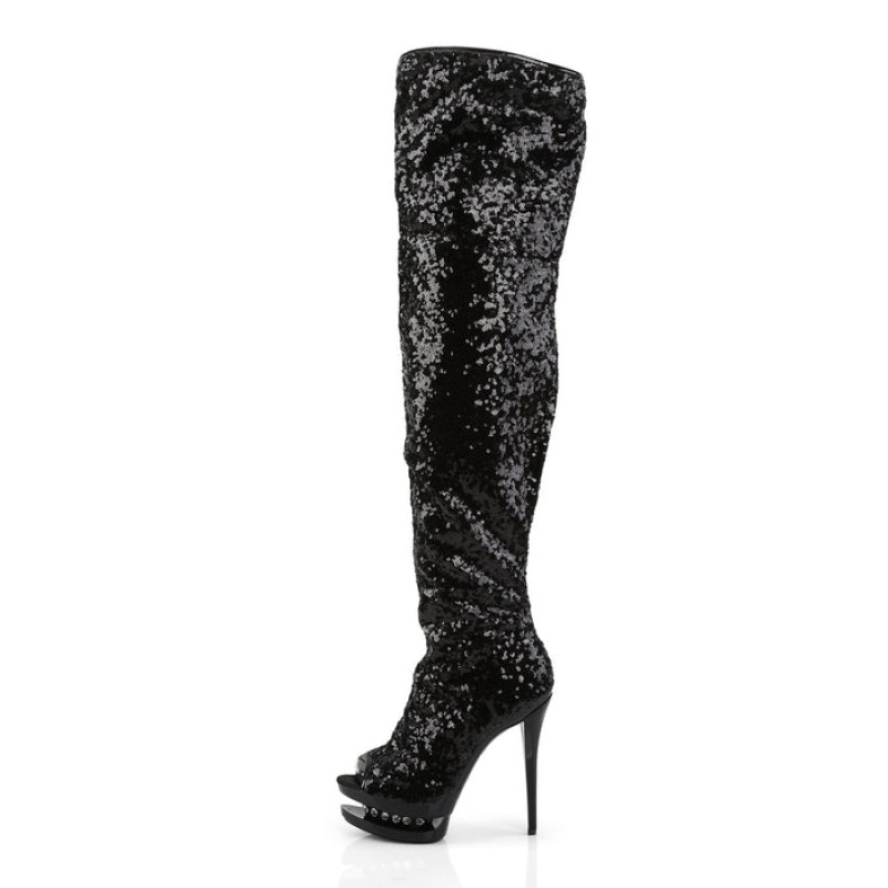 Black Pleaser Blondie-R-3011 Women's Boots | FL9437086