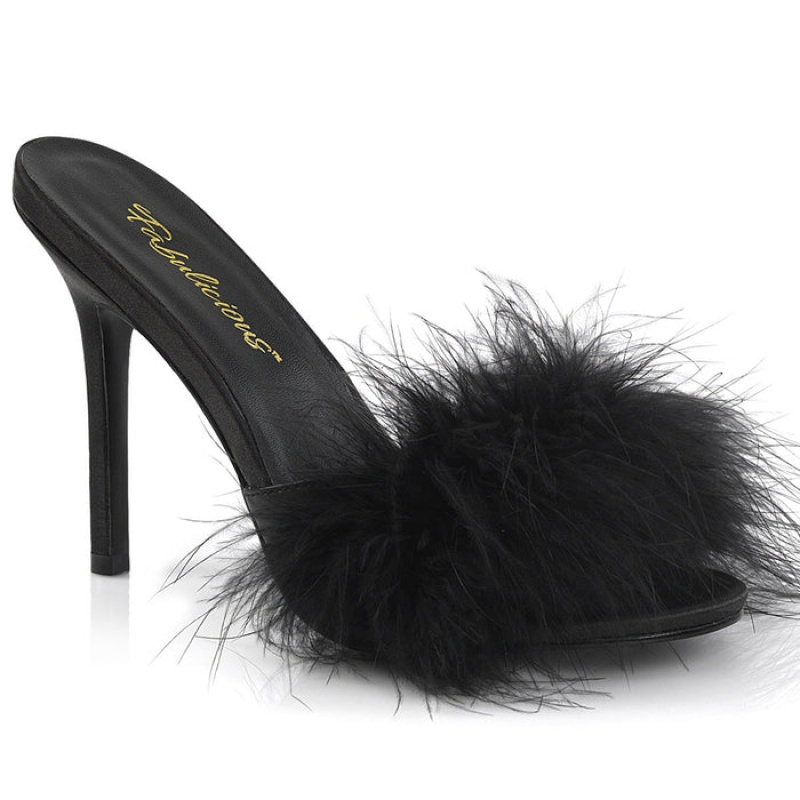 Black Pleaser Classique-01F Women's Slides | KT7031569