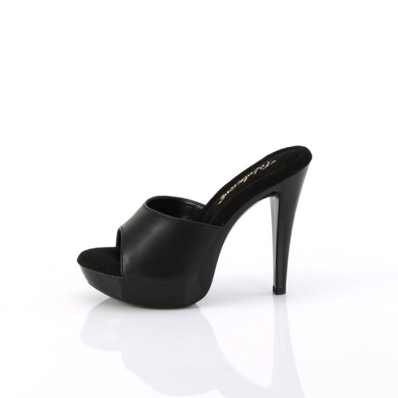 Black Pleaser Cocktail-501L Women's Slides | HI3457891