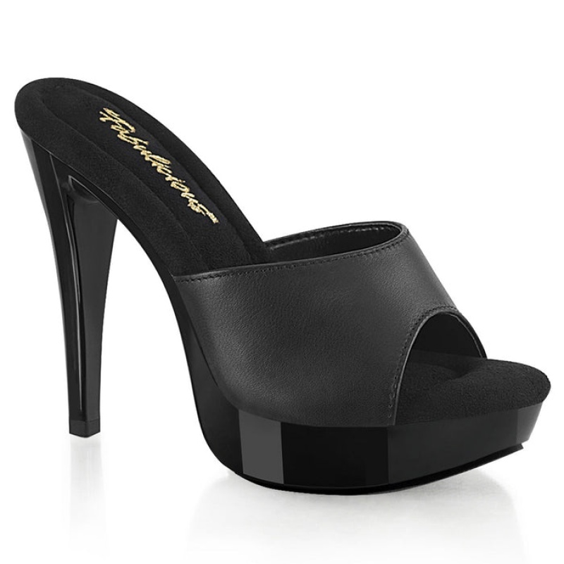 Black Pleaser Cocktail-501L Women's Slides | HI3457891