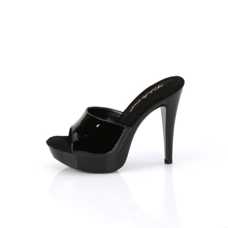 Black Pleaser Cocktail-501 Women's Slides | BU5429073