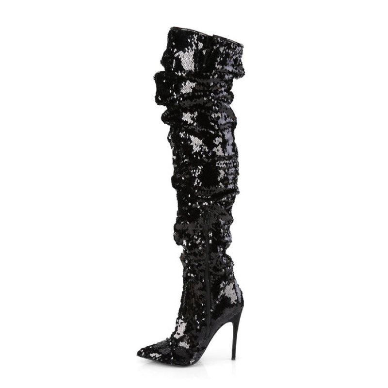 Black Pleaser Courtly-3011 Women's Boots | GQ8917643