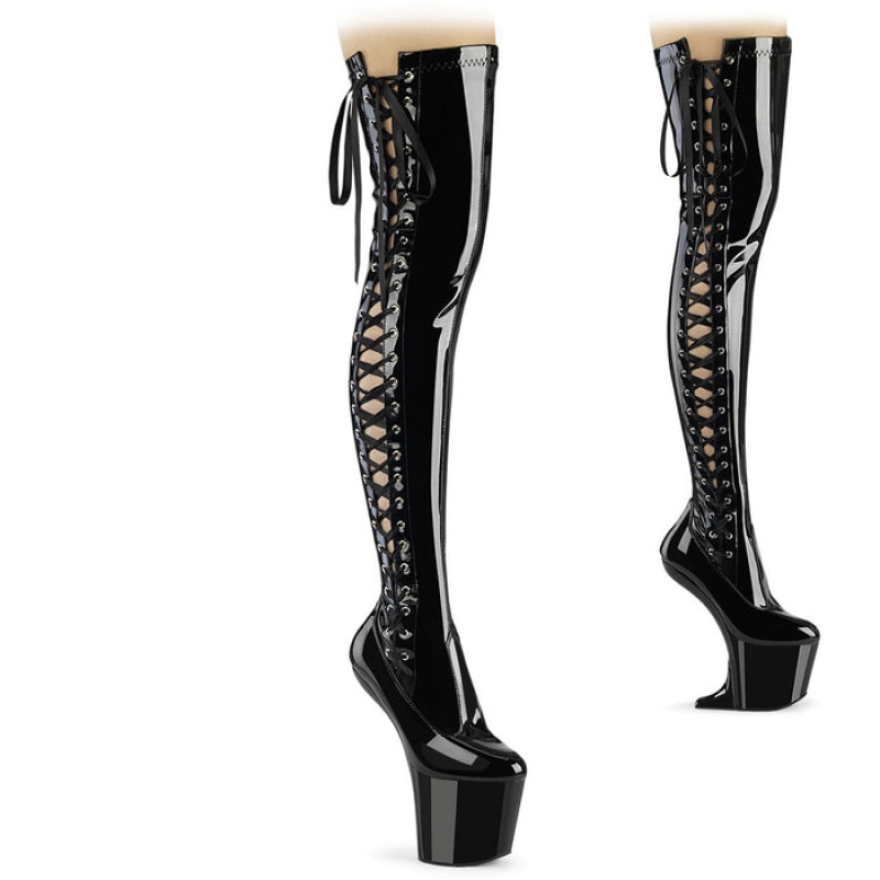 Black Pleaser Craze-3050 Women's Boots | TP7102689