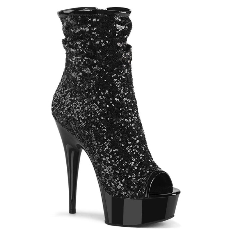 Black Pleaser Delight-1008SQ Women's Boots | GT7425198