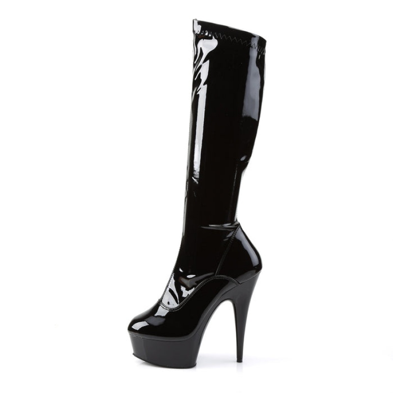 Black Pleaser Delight-2000 Women's Boots | VL1869230