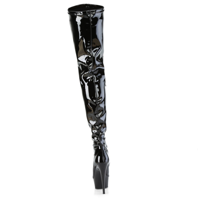 Black Pleaser Delight-3000BONE Women\'s Boots | EK2451769