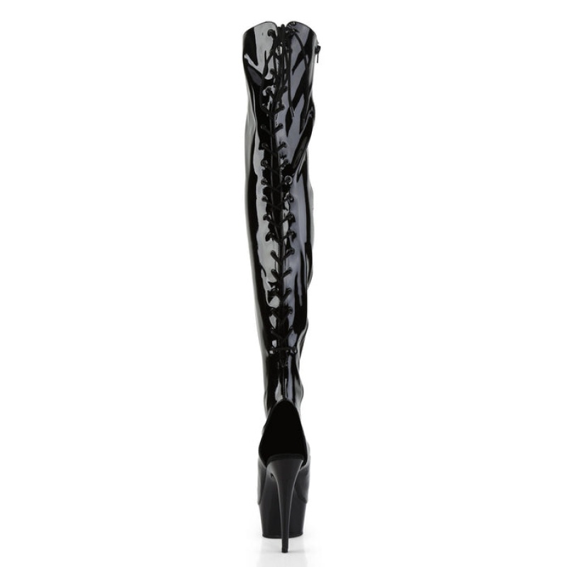 Black Pleaser Delight-3017 Women's Boots | BF6254097