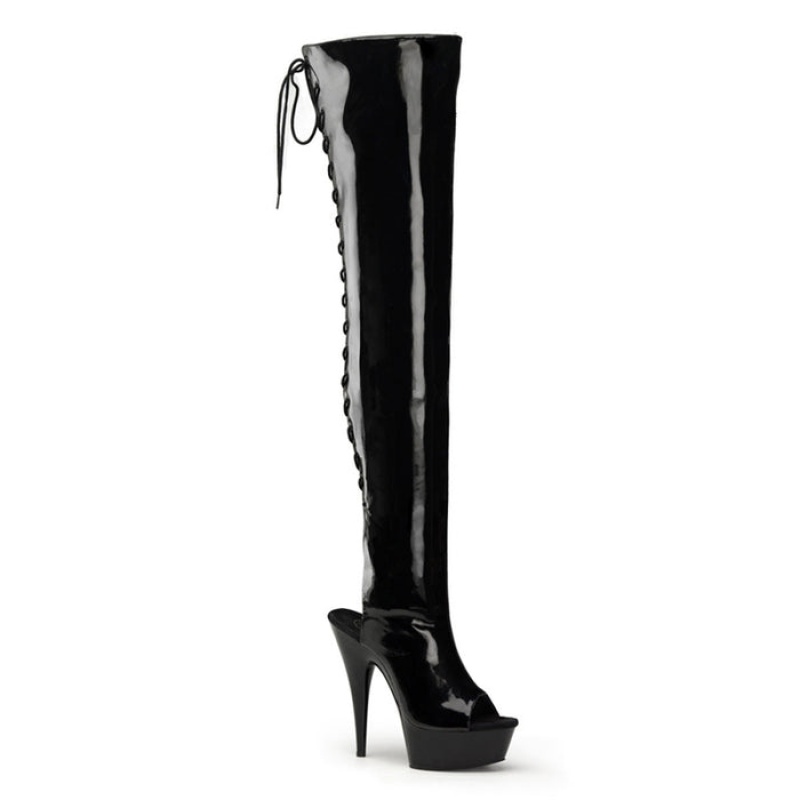 Black Pleaser Delight-3017 Women's Boots | BF6254097