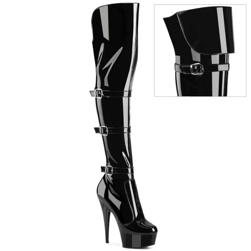 Black Pleaser Delight-3018 Women's Boots | UN9071238