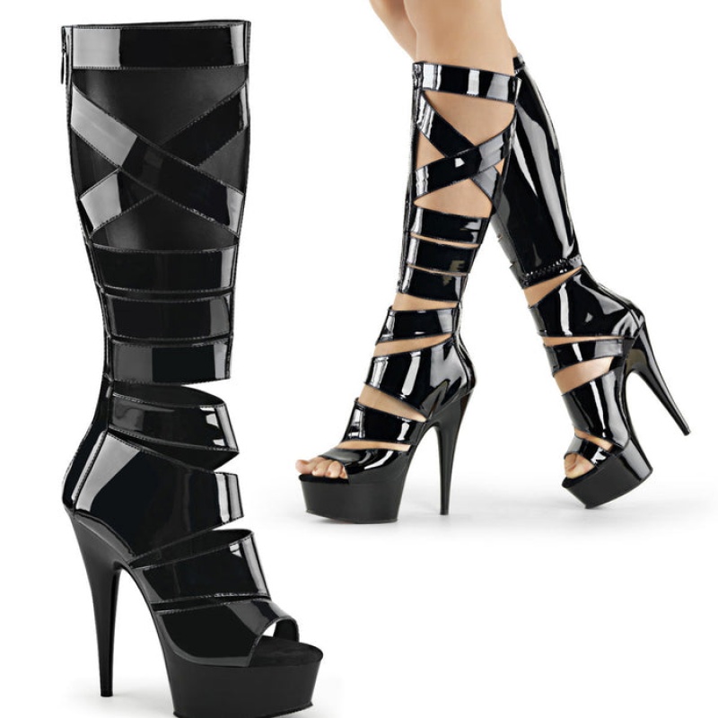 Black Pleaser Delight-600-49 Women's Sandals | LJ2871690