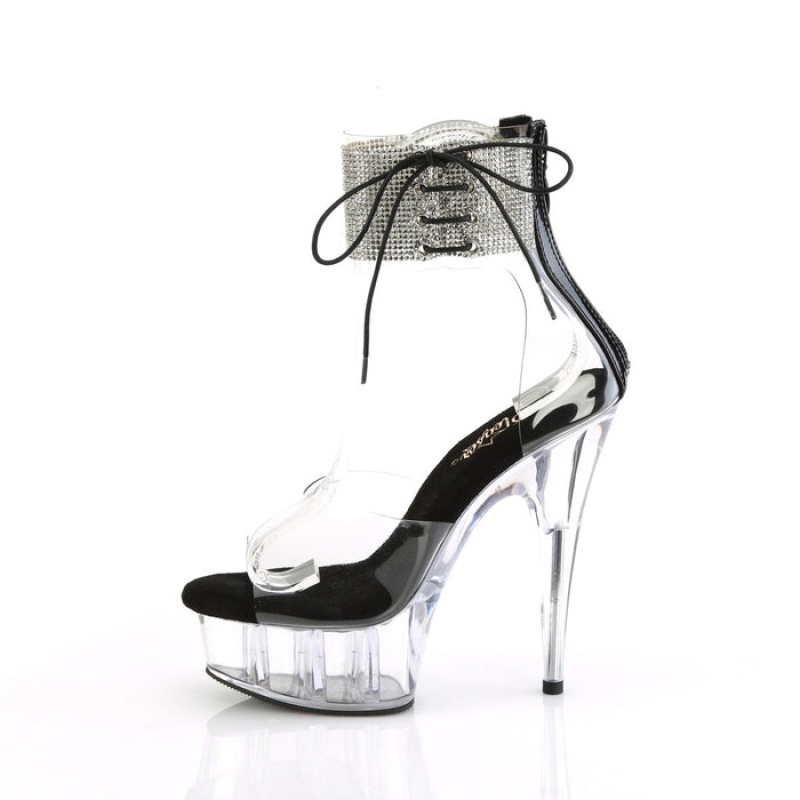 Black Pleaser Delight-624RS Women's Sandals | AP0592167