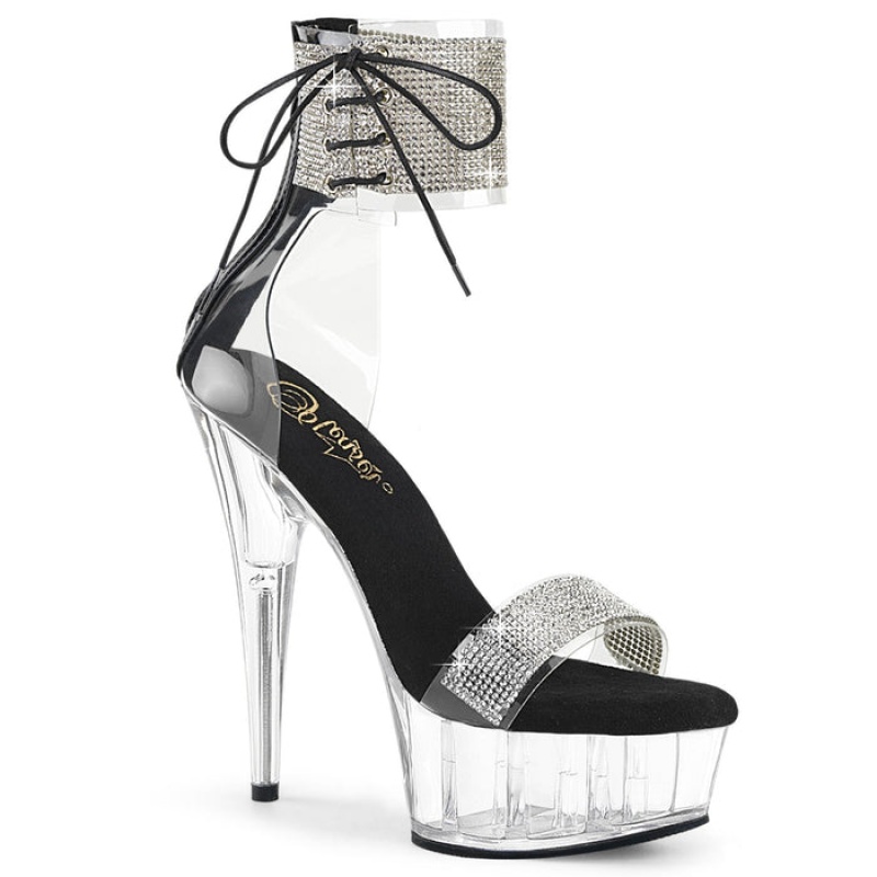 Black Pleaser Delight-627RS Women's Sandals | DZ4056127