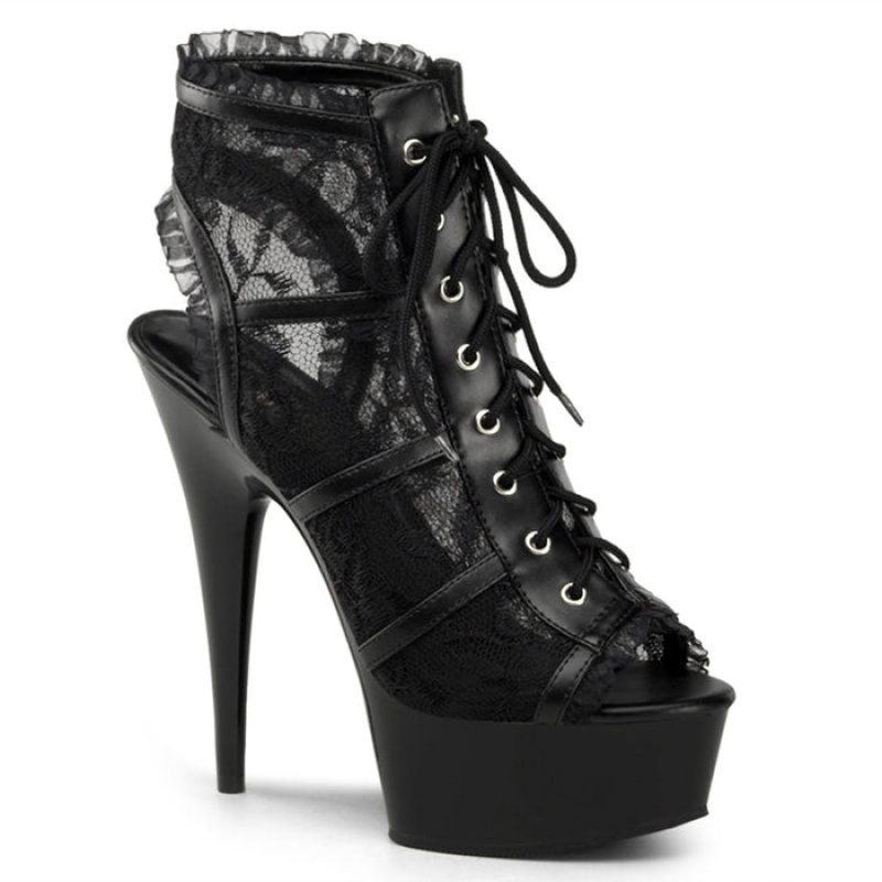 Black Pleaser Delight-696LC Women's Boots | LW0625918