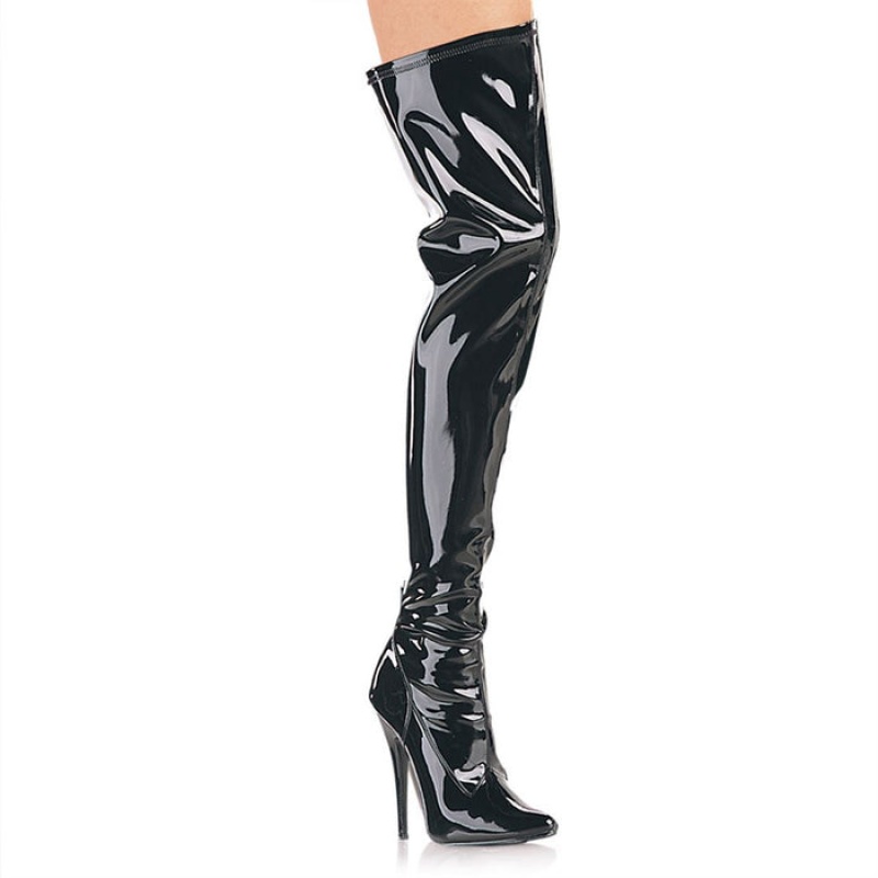 Black Pleaser Domina-3000 Women's Boots | NQ2937456