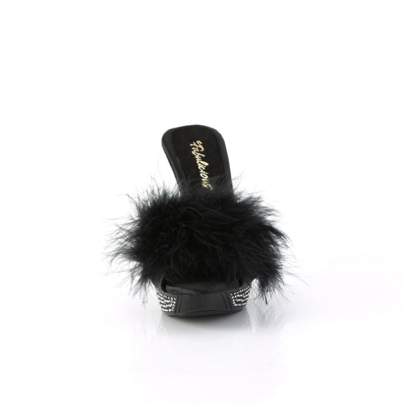 Black Pleaser Elegant-401F Women\'s Slides | TX0154837