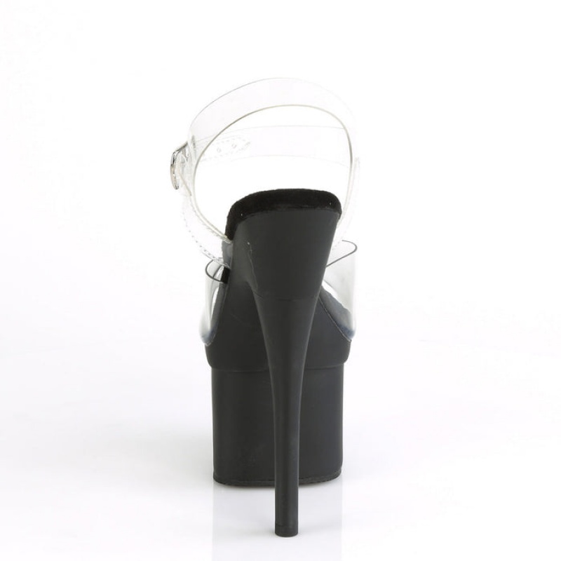 Black Pleaser Esteem-708 Women's Sandals | CX6073295