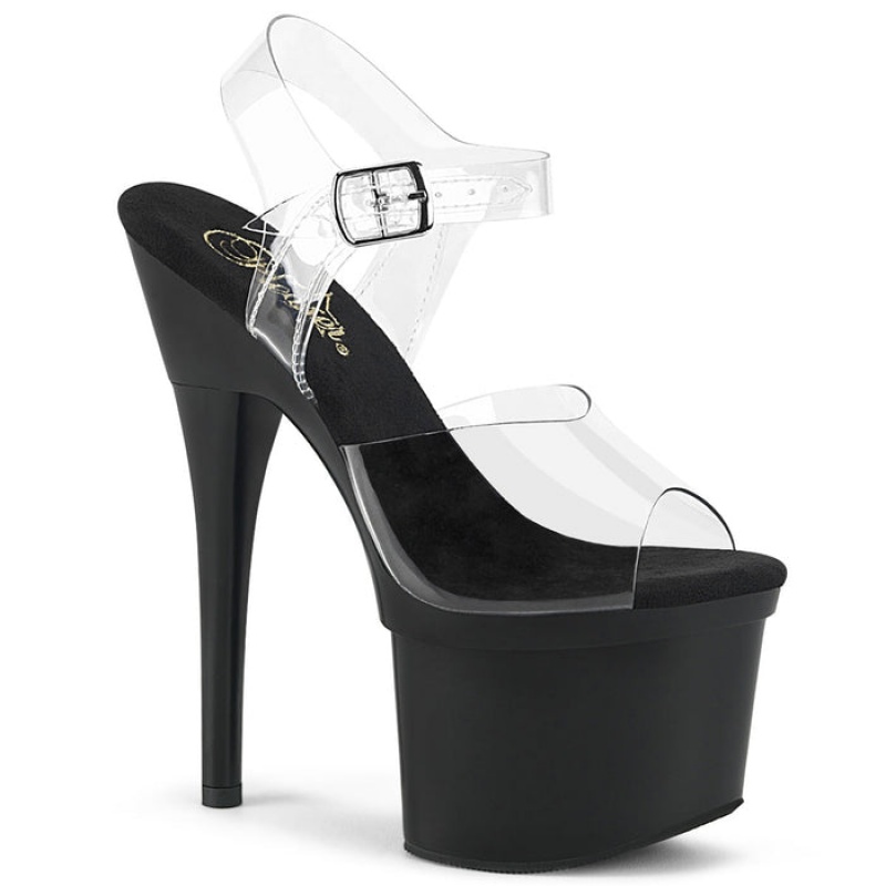 Black Pleaser Esteem-708 Women's Sandals | CX6073295