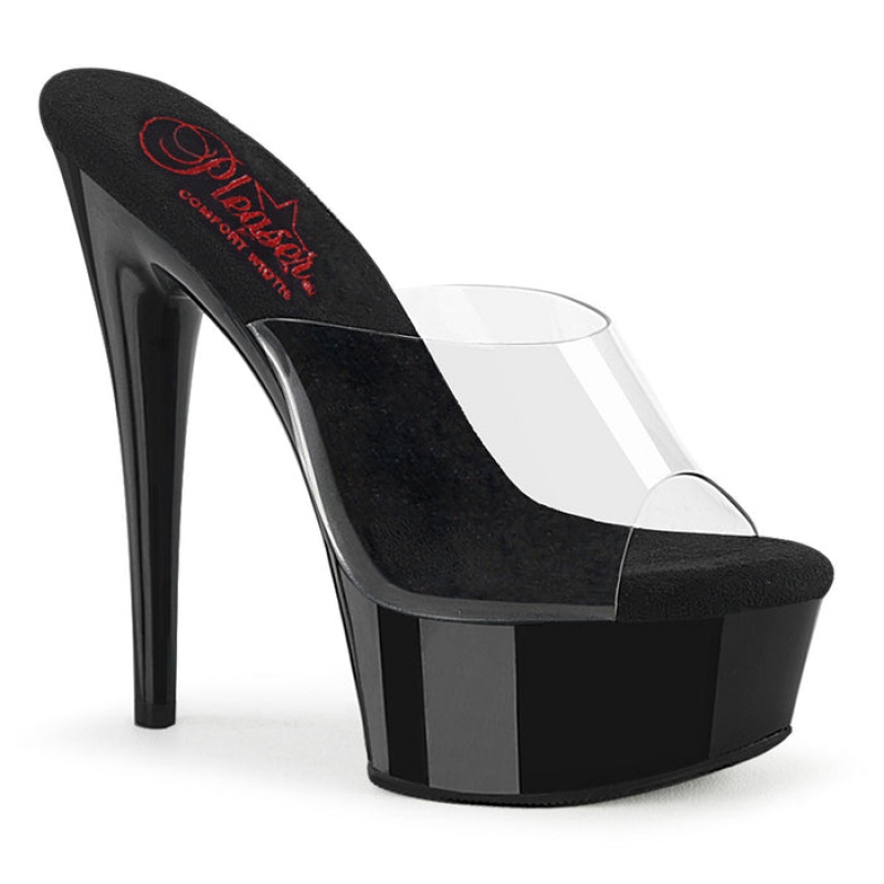 Black Pleaser Excite-601 Women's Slides | AM9328405