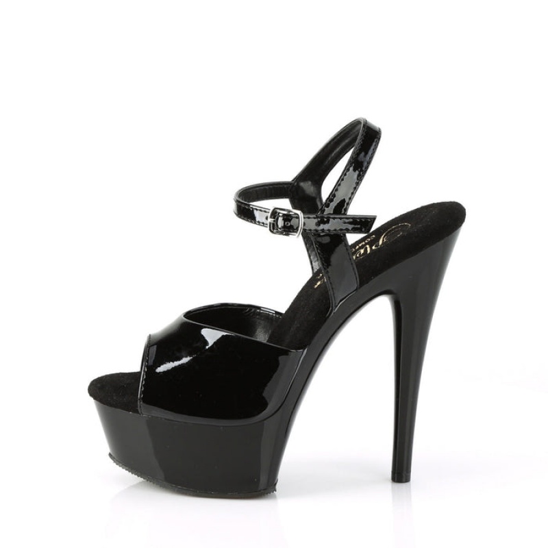 Black Pleaser Excite-609 Women's Sandals | TE5802693