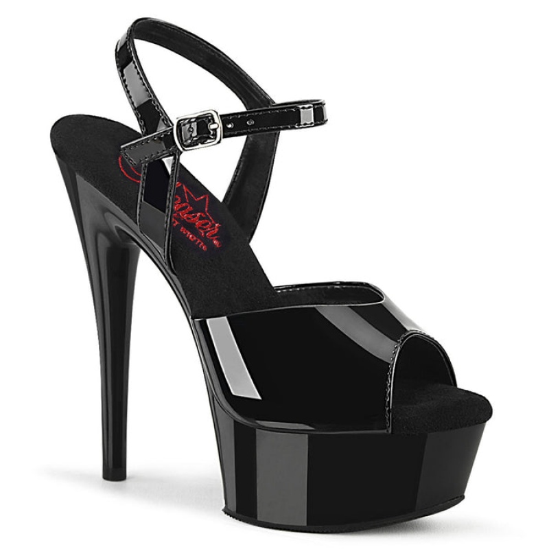 Black Pleaser Excite-609 Women's Sandals | TE5802693