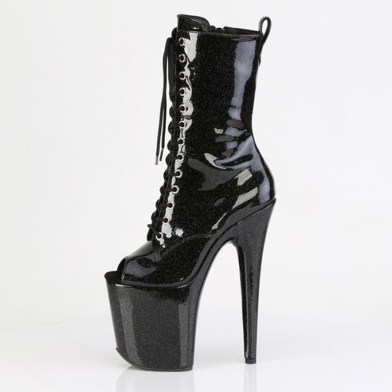 Black Pleaser Flamingo-1041GP Women's Boots | AS2065497