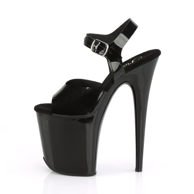 Black Pleaser Flamingo-808N Women's Sandals | WR5037189