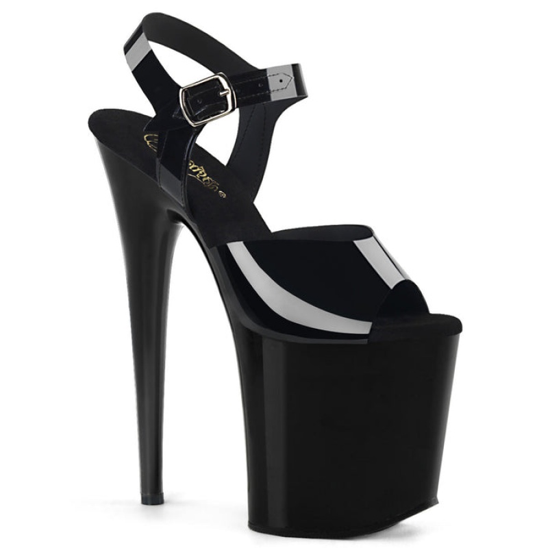 Black Pleaser Flamingo-808N Women's Sandals | WR5037189