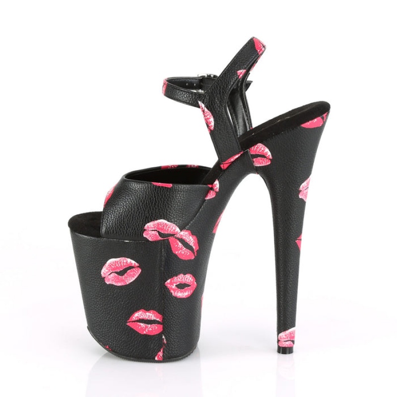 Black Pleaser Flamingo-809KISSES Women's Sandals | KA3681079