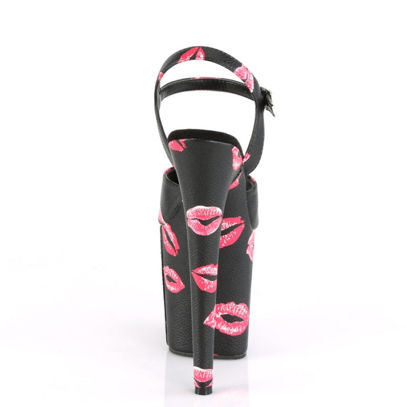 Black Pleaser Flamingo-809KISSES Women's Sandals | KA3681079