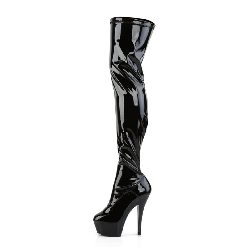 Black Pleaser Kiss-3000 Women's Boots | JN8597016