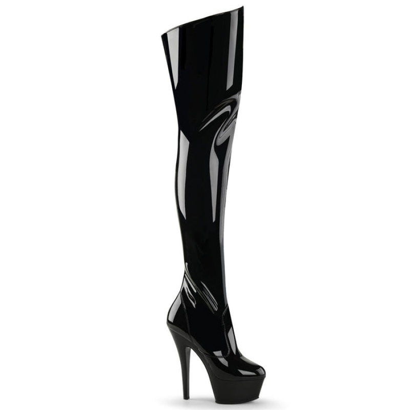 Black Pleaser Kiss-3010 Women's Boots | QU9715680