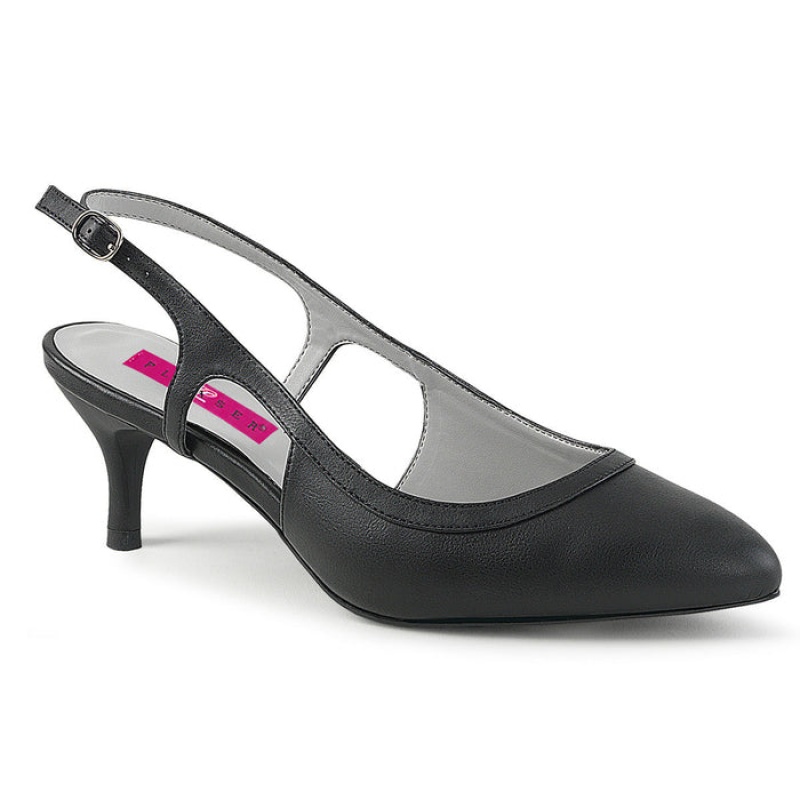 Black Pleaser Kitten-02 Women's Slingbacks | YW8712035