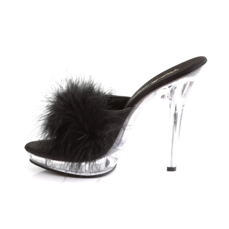 Black Pleaser Lip-101-8 Women's Slides | GE9075481