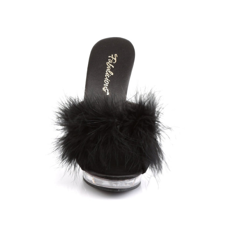 Black Pleaser Lip-101-8 Women\'s Slides | GE9075481