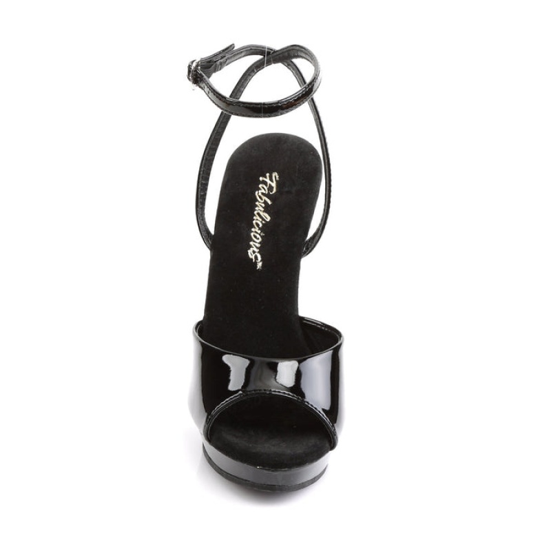 Black Pleaser Lip-125 Women\'s Sandals | EL9317420