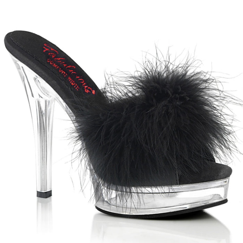 Black Pleaser Majesty-501F-8 Women's Slides | OZ6427359