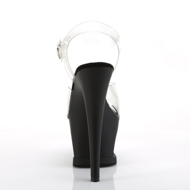 Black Pleaser Moon-708 Women's Sandals | CH5308269