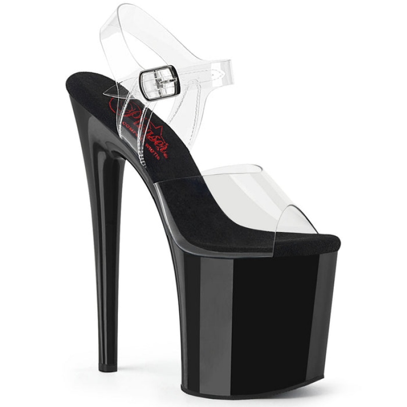 Black Pleaser Naughty-808 Women's Sandals | ZP6081532