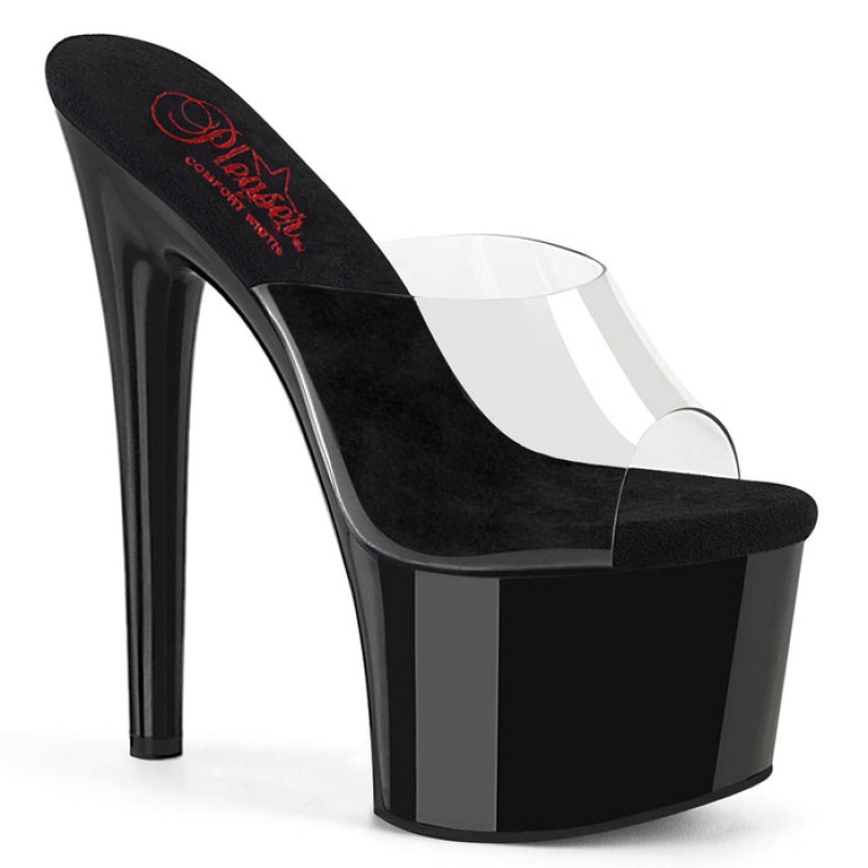 Black Pleaser Passion-701 Women's Slides | JU7839504