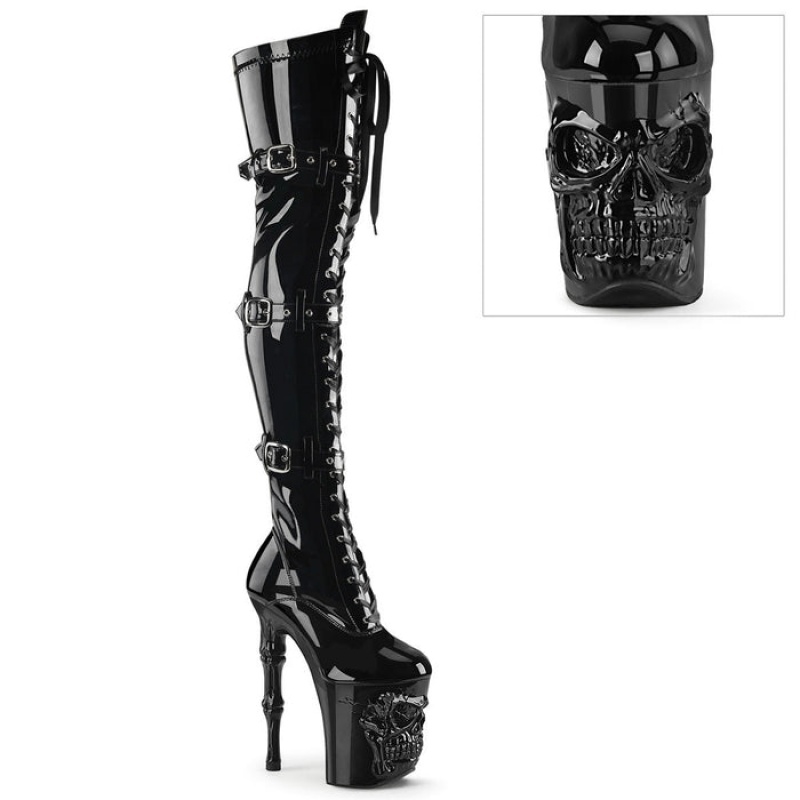 Black Pleaser Rapture-3028 Women's Boots | VY6854370