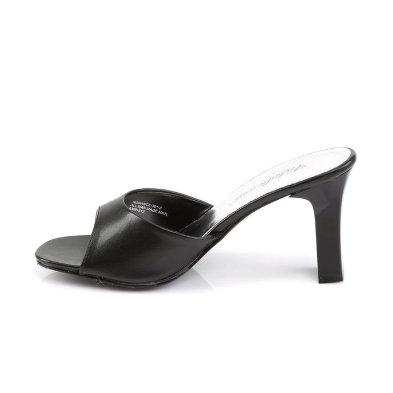 Black Pleaser Romance-301-2 Women's Slides | FV0642397