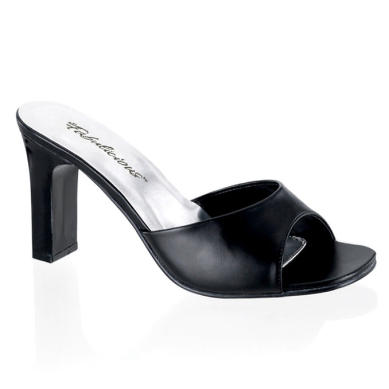 Black Pleaser Romance-301-2 Women's Slides | FV0642397