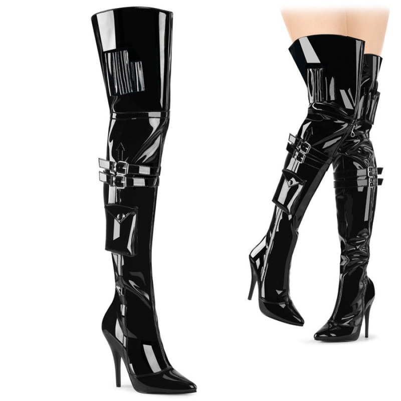 Black Pleaser Seduce-3019 Women's Boots | NX2591347