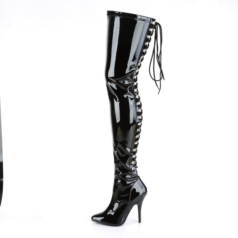 Black Pleaser Seduce-3063 Women's Boots | UQ3906451