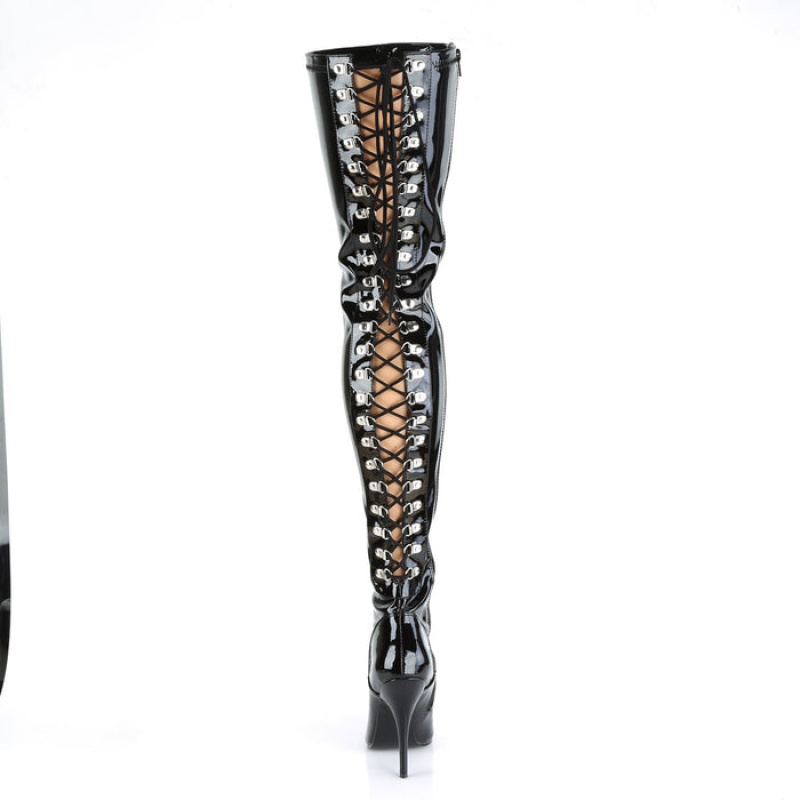 Black Pleaser Seduce-3063 Women's Boots | UQ3906451