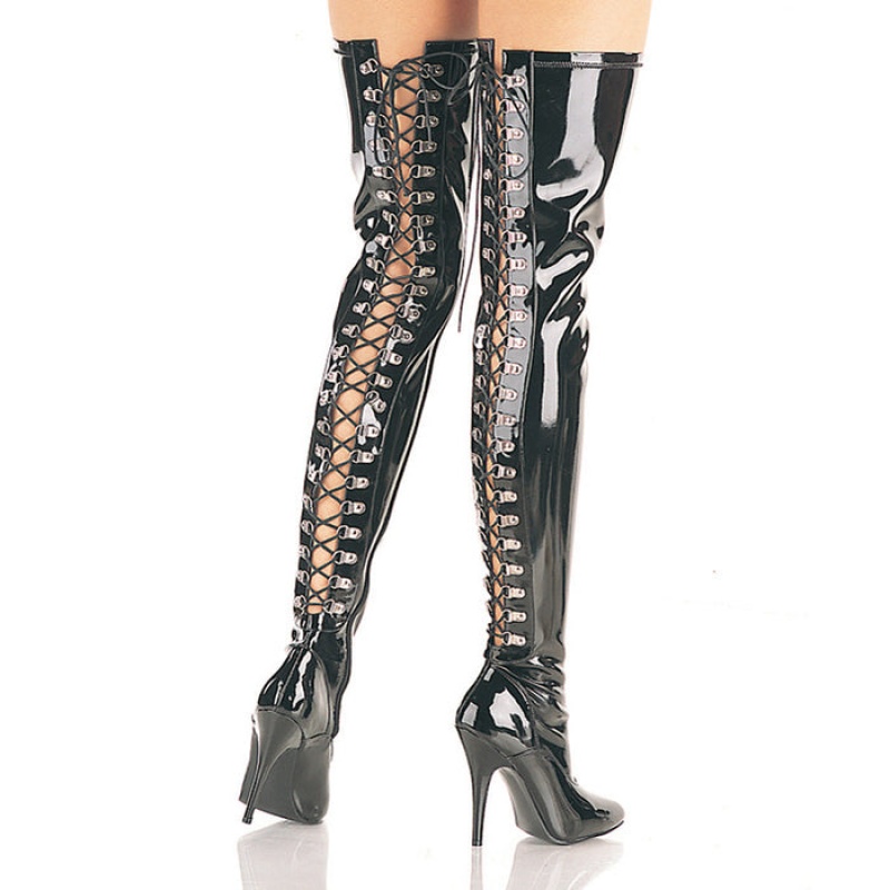 Black Pleaser Seduce-3063 Women's Boots | UQ3906451