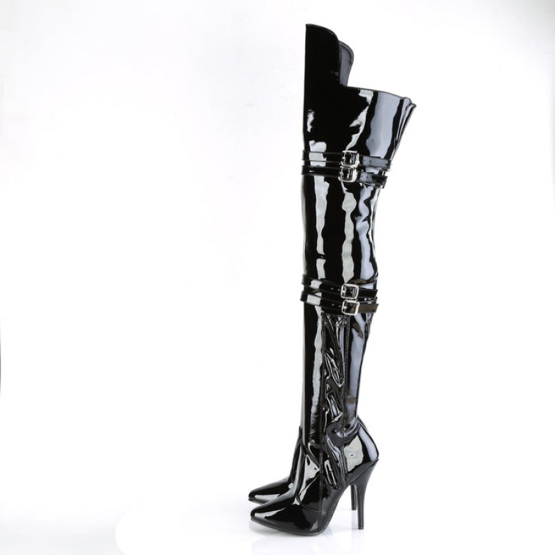 Black Pleaser Seduce-3080 Women's Boots | PD0312489